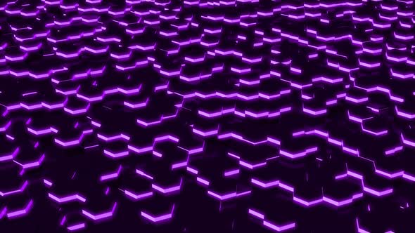 Abstract Hexagon With Neon Geometry Background alt