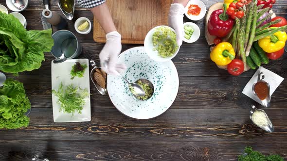 Chef Making Herring Tartare