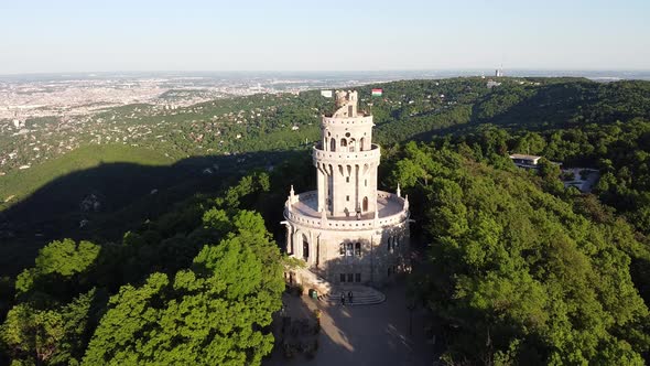 The beautiful tower on top of the hill in Budapest, Hungary. (Elizabeth tower)