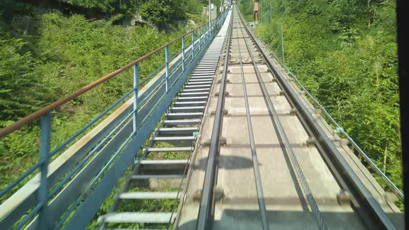 Como Brunate Funicular Ascending To Brunate Lombardy Italy