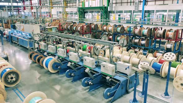 Electrical Cable Production Line at a Modern Cable Plant