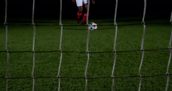 Goalkeeper catching a soccer ball 4k