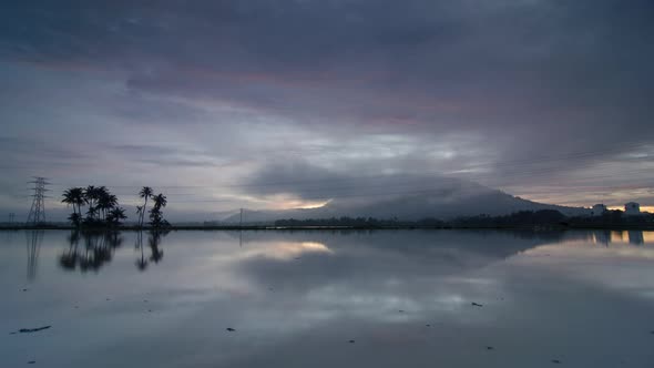 Time lapse reflection red cloud at Bukit Mertajam