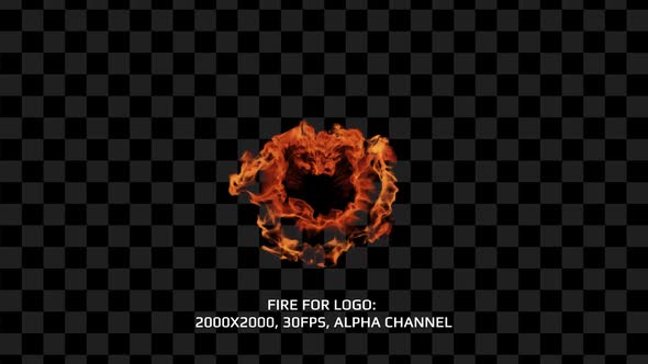 Fire Flame Logo Reveal - 2k, Alpha