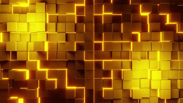 Gold Yellow Metal Vj Loop Bricks Background HD