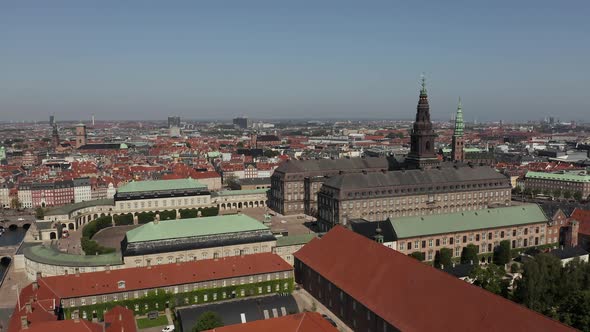 Aerial View Of Christiansborg Palace, Denmark