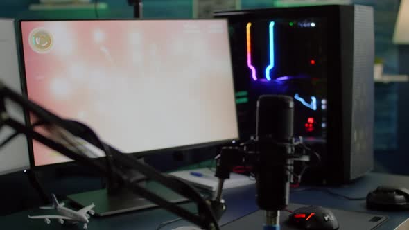 Game is Loading on Display of RGB Professional Powerful Computer