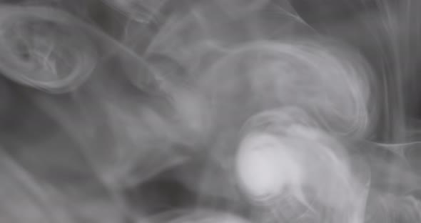 Abstract White Smoke on a Black Background