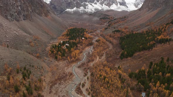 Mount Karatash Aktru Valley Autumn