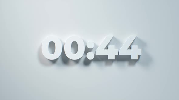 Minimal 3D White 60sec Countdown