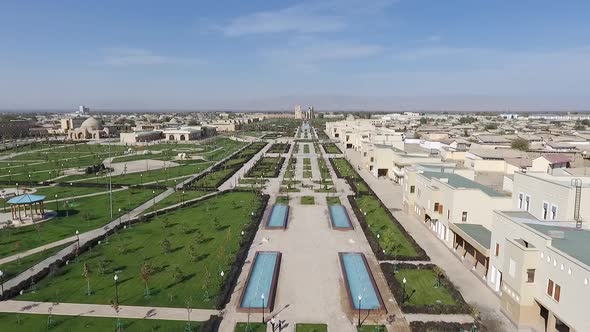 Panorama of Amir Temur Square in Shakhrisabs