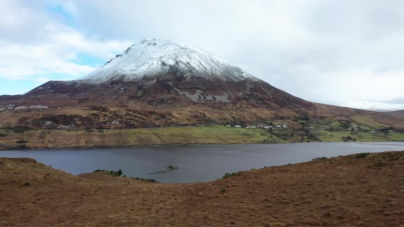 Aerial View of Mount Errigal, the Highest Mountain in Donegal - Ireland
