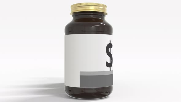Dollar Signs on the Labels of Medical Bottles