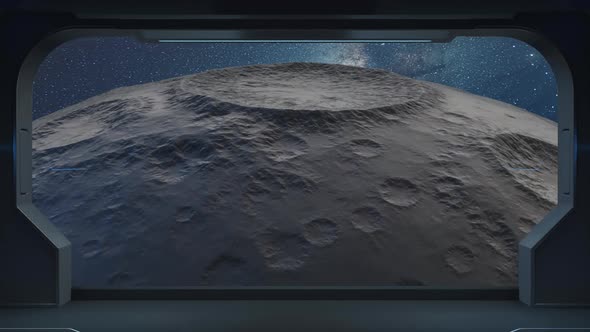 The Moon from the view in the spacecraft alt