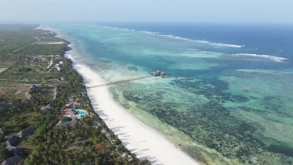 House on Stilts in the Ocean on the Coast of Zanzibar Tanzania