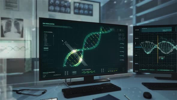 DNA Helix Visualization For Genetics Scientific Study At Bioengineering Lab alt
