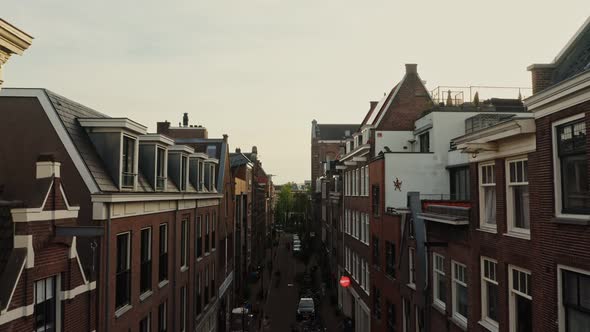 Narrow Street in a Residential Area of Amsterdam
