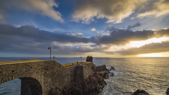 Sunset Over Ponta Do Sol Bridge in the Madeira Islands Portugal