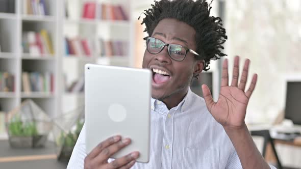 Online Video Chat By African Man on Tablet