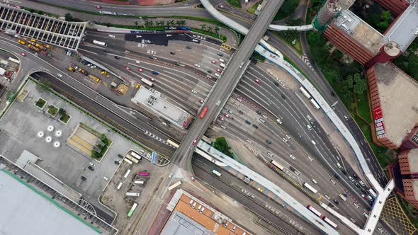 Top view of Hong Kong city