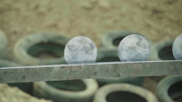 Iron Targets During the Shooting.