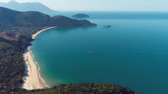 Maresias beach landmark travel destination in Brazil.