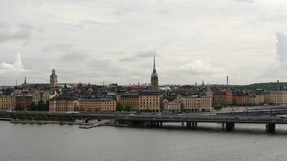 View from Södermalm over Gamla Stan old town Stockholm 