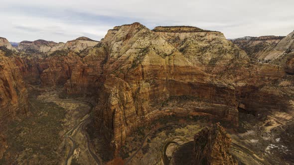 Zion Canyon From of Angels Landing Viewpoint. Utah, USA