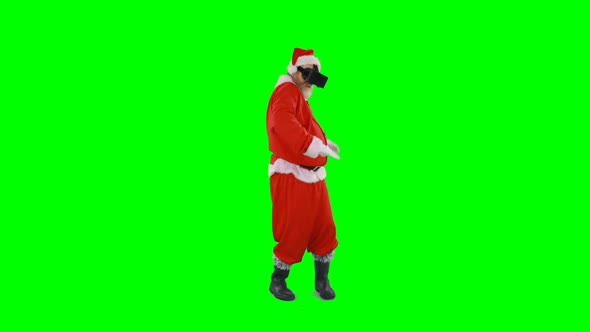 Santa claus using virtual glasses