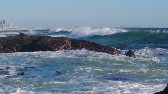 Scenic View of Waves at Ocean Cape Town South Africa