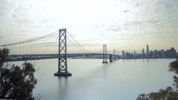 Amazing view of the Bay_Oakland bridge and San Francisco buildings