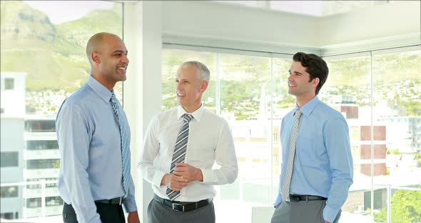 Business People Shaking Hands and Smiling