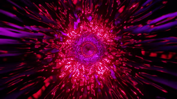 Broken Tunnel Sci Fi Vj Loop Red Background 4K