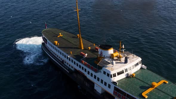 Istanbul Prince Islands And Ferryboats Aerial View