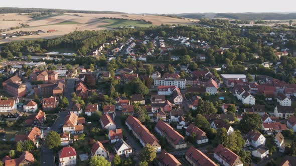 A 360 panning shot of a German town