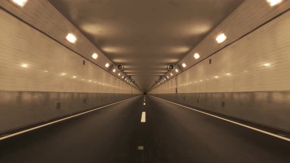 Loopable shot of camera passing through the tunnel in high speed. Transportation