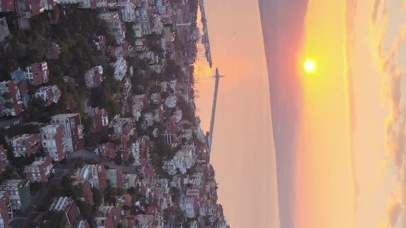 Vertical Video Alanya Turkey  a Resort Town on the Seashore