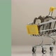 Clip With Shopping Cart Full Of Money In The Foreground With Empty Space - VideoHive Item for Sale