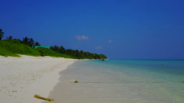 Aerial drone panorama of shore beach break by blue ocean and sand background