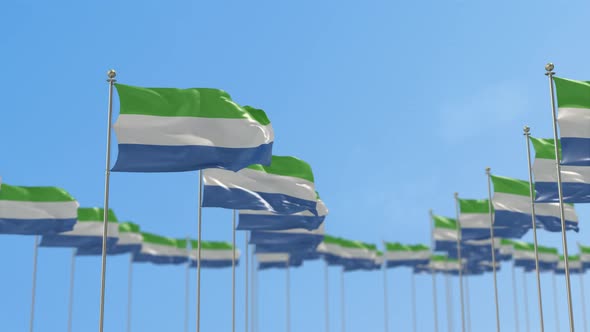 Sierra Leone Row Of Flags Animation