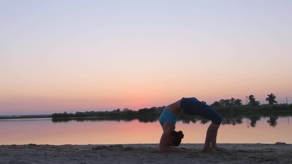 Yoga Near the Water at Sunset