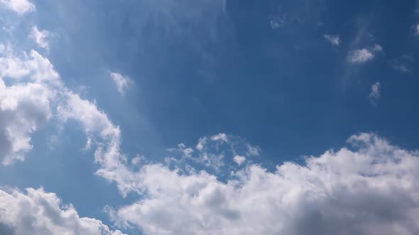 Timelapse summer clouds on blue sky