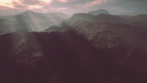 Landscape Panoramic View Desert with Rocky Mountains