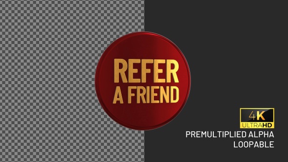 Refer A Friend Rotating Looping Badge with Alpha Channel