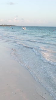 Vertical Video of the Ocean Near the Coast of Zanzibar Tanzania