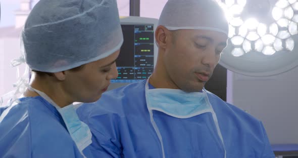 Medical professionals working at a hospital