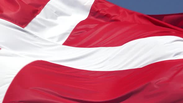 700968 Denmark Flag Waving in the Wind, Slow Motion