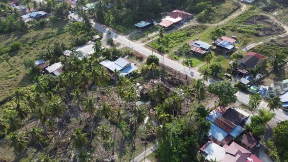 Aerial 4k footage Malays kampung