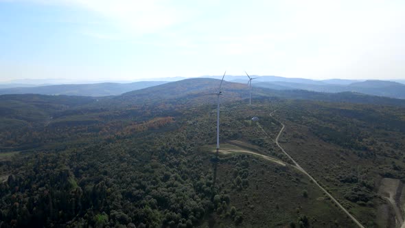 Aerial View of Wind Renewable Electricity Plant