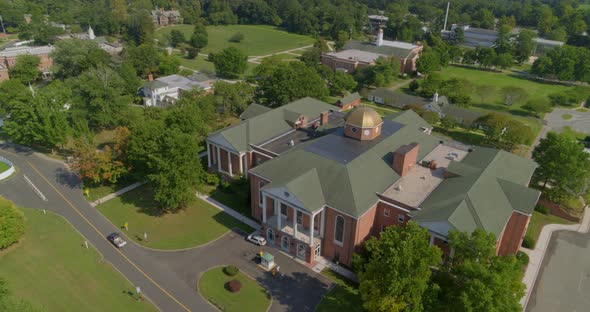 Flying Away from a Colonial Revival Architecture Style Building in Long Island